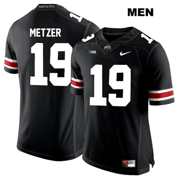 Ohio State Buckeyes Men's Jake Metzer #19 White Number Black Authentic Nike College NCAA Stitched Football Jersey GR19G72XH